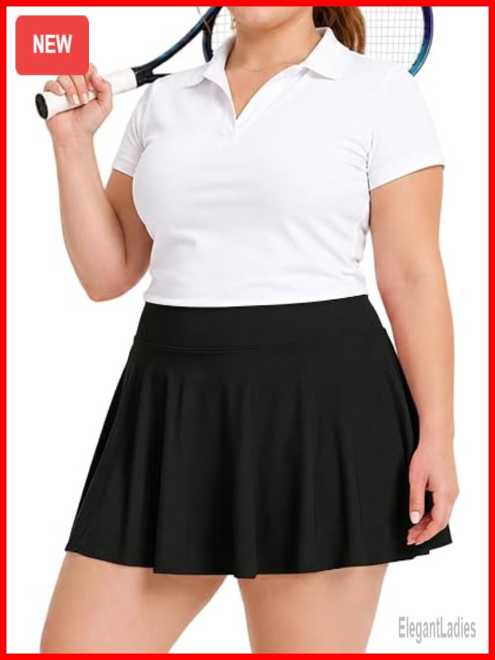 Plus Size Athletic Tennis Skort High Waisted A-Line Skirt with Pockets